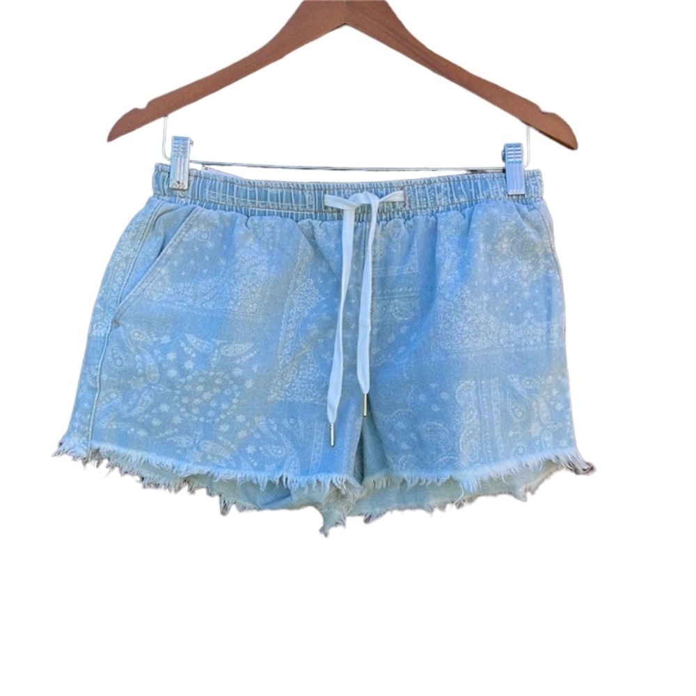 Forever 21 women's elastic waist shorts, medium denim floral print, nwt